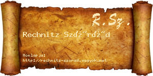 Rechnitz Szórád névjegykártya